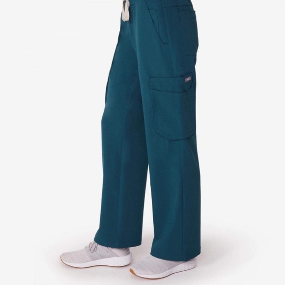Figs XS Tema Wide Leg Cargo Pant In Caribbean Blue